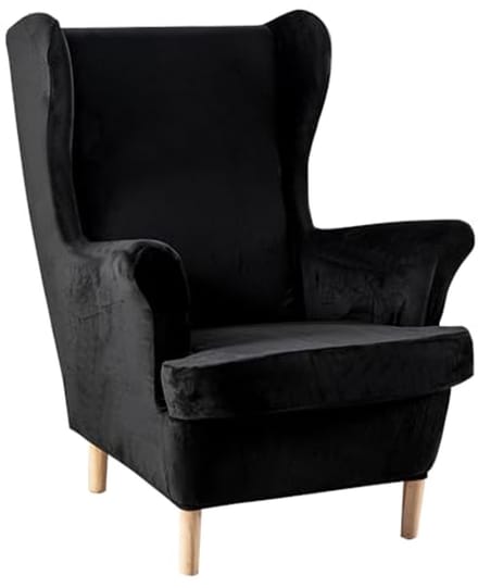 Meigeh Wing Stoel Bekleding Fauteuil Cover - Zwart