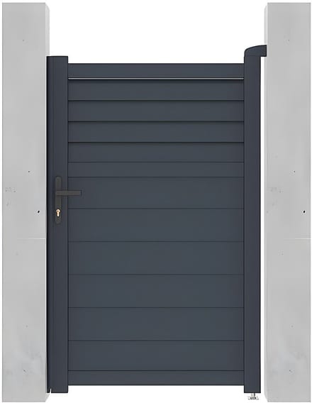 Vente-unique Draaipoort in aluminium - L103 x H166 cm - Antraciet - VIAZO