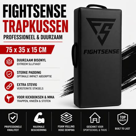 FightSense Trapkussen – Professioneel Trainingskussen – Voor Kicks, Knieën & Stoten
