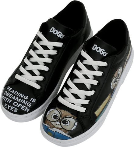 DOGO Ace Dames Sneakers - The Wise Owl BLACK 36