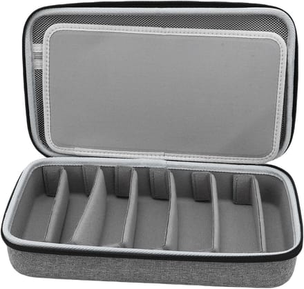 Brillen Organizer - Opbergdoos - Reis Opslag - 7 Verstelbare Sleuven - 32 x 20 x 8 cm - Grijs