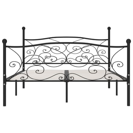 vidaXL - Bedframe - met - lattenbodem - metaal - zwart - 180x200 - cm