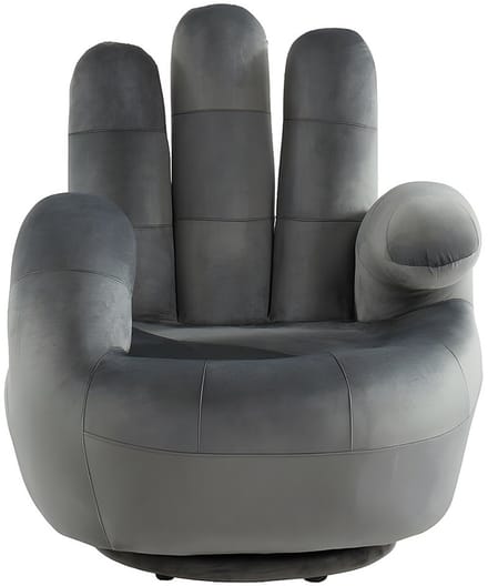Vente-unique Draaibare fauteuil hand CATCHY van fluweel - Antraciet