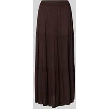Only bruine dames rok   Regular fit   Structuur patroon   Elastische boord   Duurzaam   Regular waist Bruin M