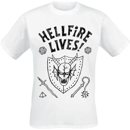 Stranger Things T-shirt - Season 5 - Hellfire Lives! - M tot 3XL - voor Mannen - wit