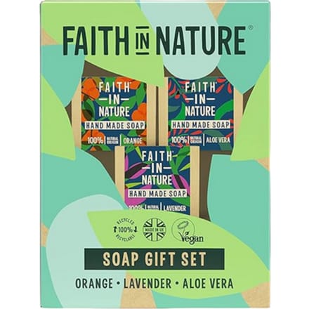 Faith In Nature Handgemaakte Zeep Cadeauset – 3 stuks