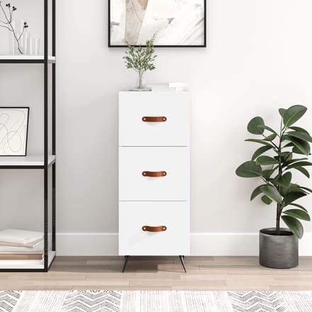 vidaXL - Dressoir - 34,5x34x90 - cm - bewerkt - hout - wit