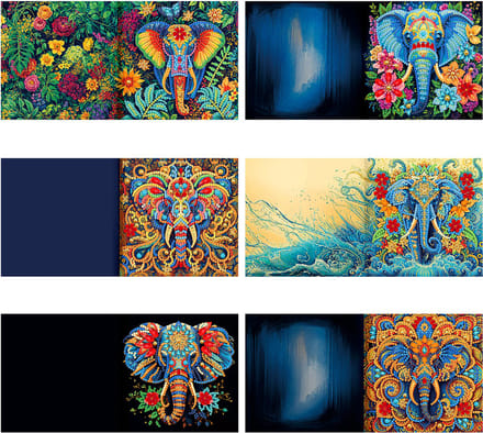 Kaarten - 74 - Olifanten - Diamond painting - compleet pakket - Diamond painting by Wietske