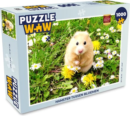 Puzzel Hamster tussen bloemen - Legpuzzel - Puzzel 1000 stukjes volwassenen