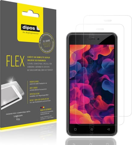 dipos – 2x Beschermfolie geschikt voor Logicom Ezy | 3D Full Cover Screenprotector | 100% Passend