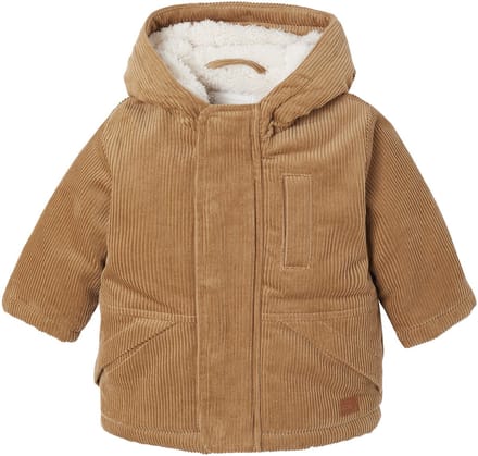 Vertbaudet Babymantel in ribfluweel met voering van imitatiebont