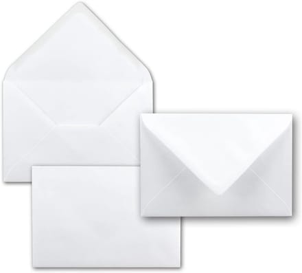 Witte Enveloppen DIN B6+ (125x185mm) - 25 Stuks - Extra Dikke Kaarten - 120g/m²