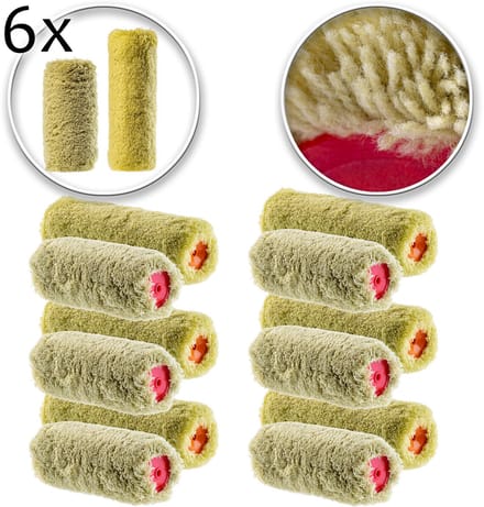 KADAX Verfroller, verfroller, set: 20 cm + 25 cm, verfroller voor muurverf, gevelverf, langpolig, schilderrol van polyacryl, verfroller, gevelroller, verfrol (6)