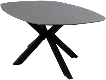 Deens ovale tuintafel Barletta 180 cm | 4 personen | Desert Pearl/Black | Kunststof & aluminium