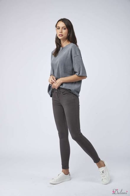 Broek Toxik3 met normale taille push-up antraciet