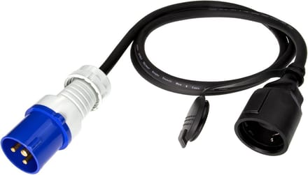 CEE-adapterkabel 1,5 meter - CEE naar Schuko koppeling voor camping en buiten gebruik