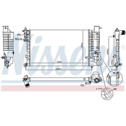 Radiator, motorkoeling NISSENS 63578A