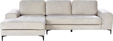 KIRUNA - Hoekbank - Lichtbeige - Rechterzijde - Fluweel