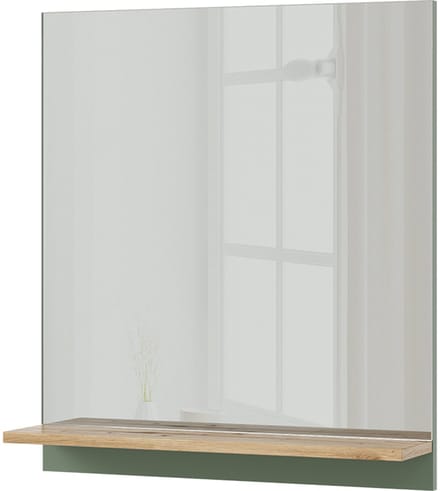 Vicco Marelle Badkamerspiegel – 60 x 67 cm met plank Groen/Kunstzinnig