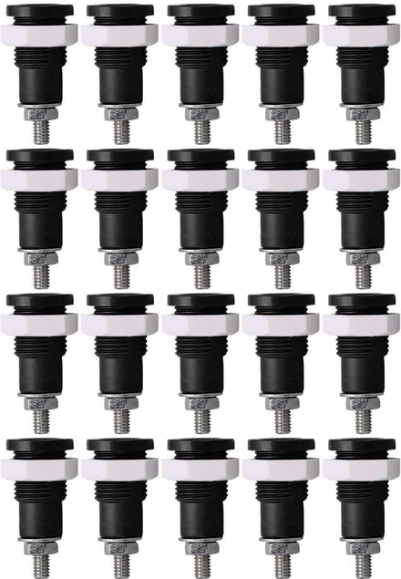 BRENZOOS - 20 Stuks Banaan Socket Jack voor Elektronica (Zwart)