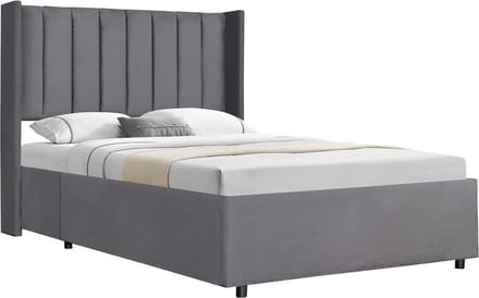 Gestoffeerd bed Savona - 200 x 140 cm - Donkergrijs - Incl. Bedlade