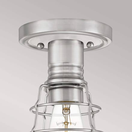 Quoizel LED Plafondlamp Mixon | 1X E27 Max 60W | Dimbaar | Brushed Nickel
