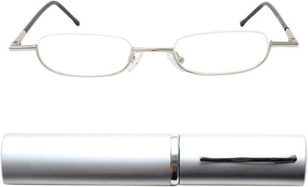Mini Slim Reading Glasses - Metaal Half-frame, Perfect voor Mannen en Vrouwen
