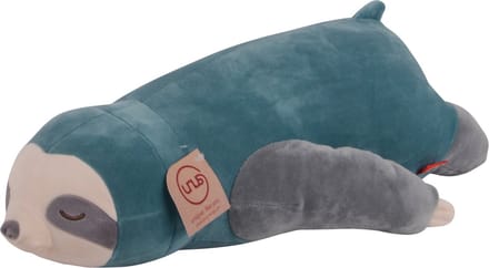 UNUS® Luiaard knuffelkussen lichaamskussen 50cm turkoois