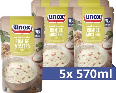Unox -Soep In Zak - Romige Mosterd - 5 Zakken x 570 ml