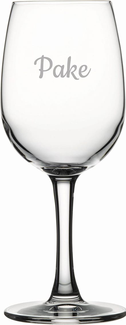 Gegraveerde witte wijnglas 26cl Pake