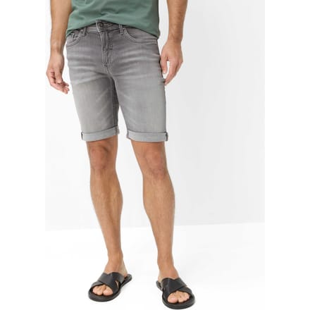 Brax Heren Bermuda  Style CHRIS B GREY DAY USED, denim mediumgrijs, maat 46