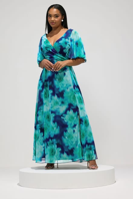 Yours London Mintgroene Mesh Jurk Met Wazige Abstracte Print Size 44