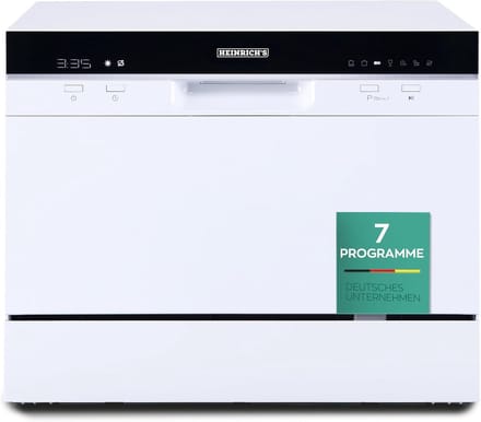 Heinrich's HTG 8840 mini vaatwasser - 7 programma's - gebruik slechts 6,5 liter per cyclus - wit
