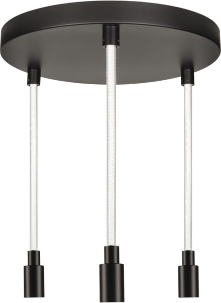 OSRAM DECOR Glow Hanglamp Plaat 3x E27, 28W, 1400lm, 2700K, Zwart, Staal/Plastic, verlicht