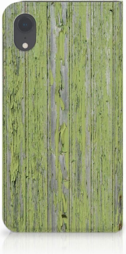 Apple iPhone Xr Book Wallet Case Green Wood