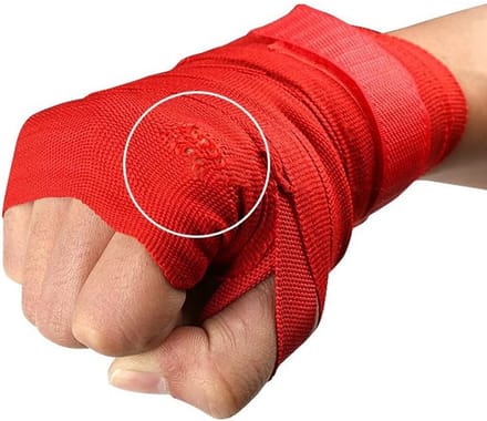 Katoenen Boksbandages - Hand Wraps - Sport Training - Haak en Lus Sluiting - 2.5 Meter - Rood