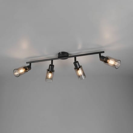 Reality Leuchten Spot Mars, lengte 82 cm, matzwart, 4-lamps, metaal E14