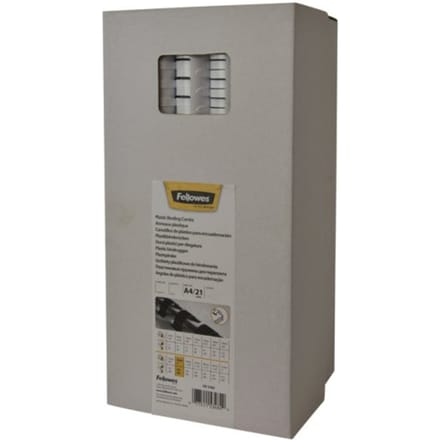 Bindrug fellowes 12mm 21rings a4 wit 100 stuks
