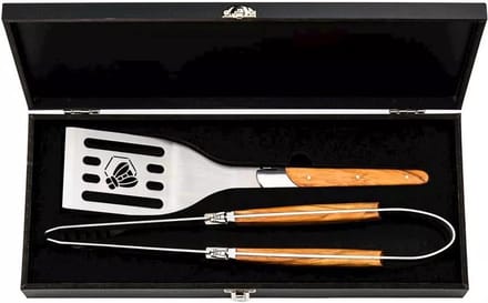 Laguiole Style de Vie - Luxury Line - Barbecueset - 2delig - Olijfhout