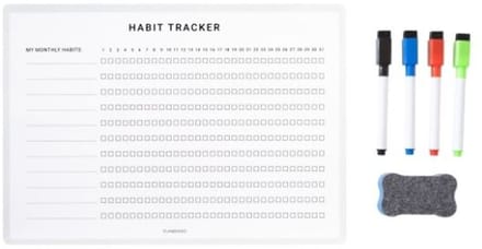 Planbooks - Magnetische Habit Tracker - Whiteboard maand tracker - A4 - Inclusief Stiften en Wisser