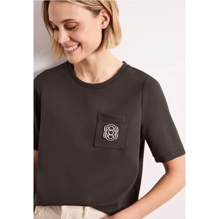 Shirt met ronde hals en decoratief detail