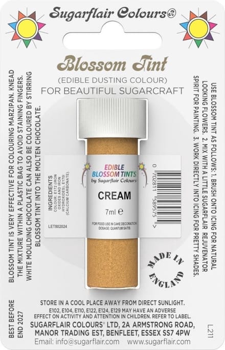 Sugarflair Eetbare Kleurpoeder - Crème - 7ml - Voedingskleurstof