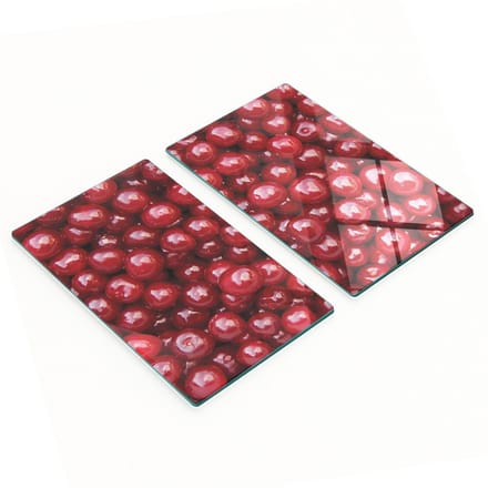 Multifunctionele decoratieve glazen borden met kersenprint 2x30x52 cm