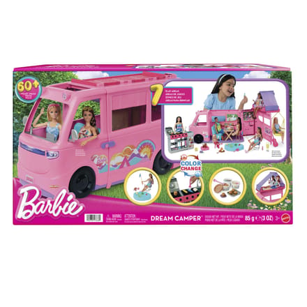 Barbie Droomcamper - Speelset met daktent, barbecue en meer dan 60 accessoires
