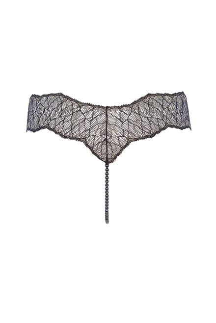Bracli | Pearl Thong Black | Lingerie with Black Pearls size Plus size plus