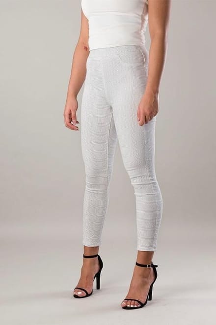 New Star dames trekking broek Rigi grijs/wit geruit - maat 31