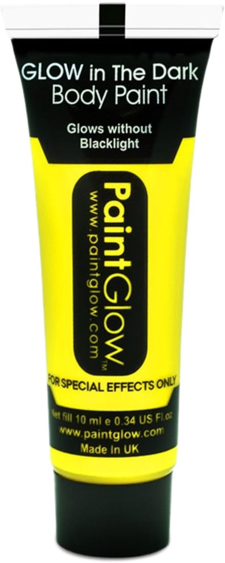 Glow in the Dark Face & Body paint Geel 10 ml