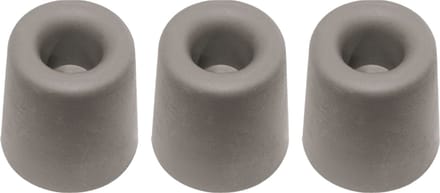 QlinQ Deurbuffer - 3x - deurstopper - grijs - rubber - 30 x 25 mm - schroefbevestiging