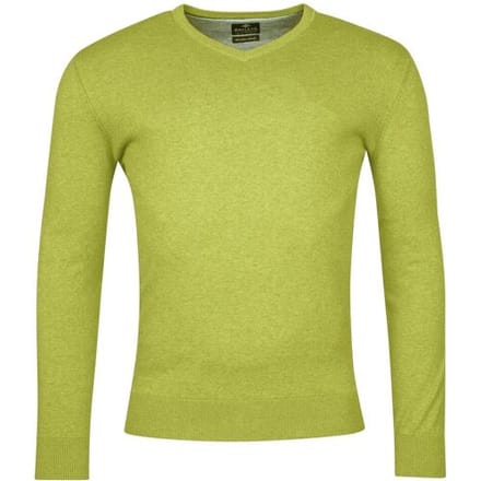 Baileys Trui Uni V-Neck Cotton Single Knit Pastel Lime / male