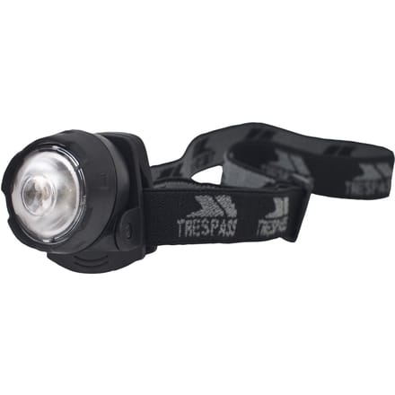 Trespass Flitser Ultralichte LED Headtorch (Zwart)